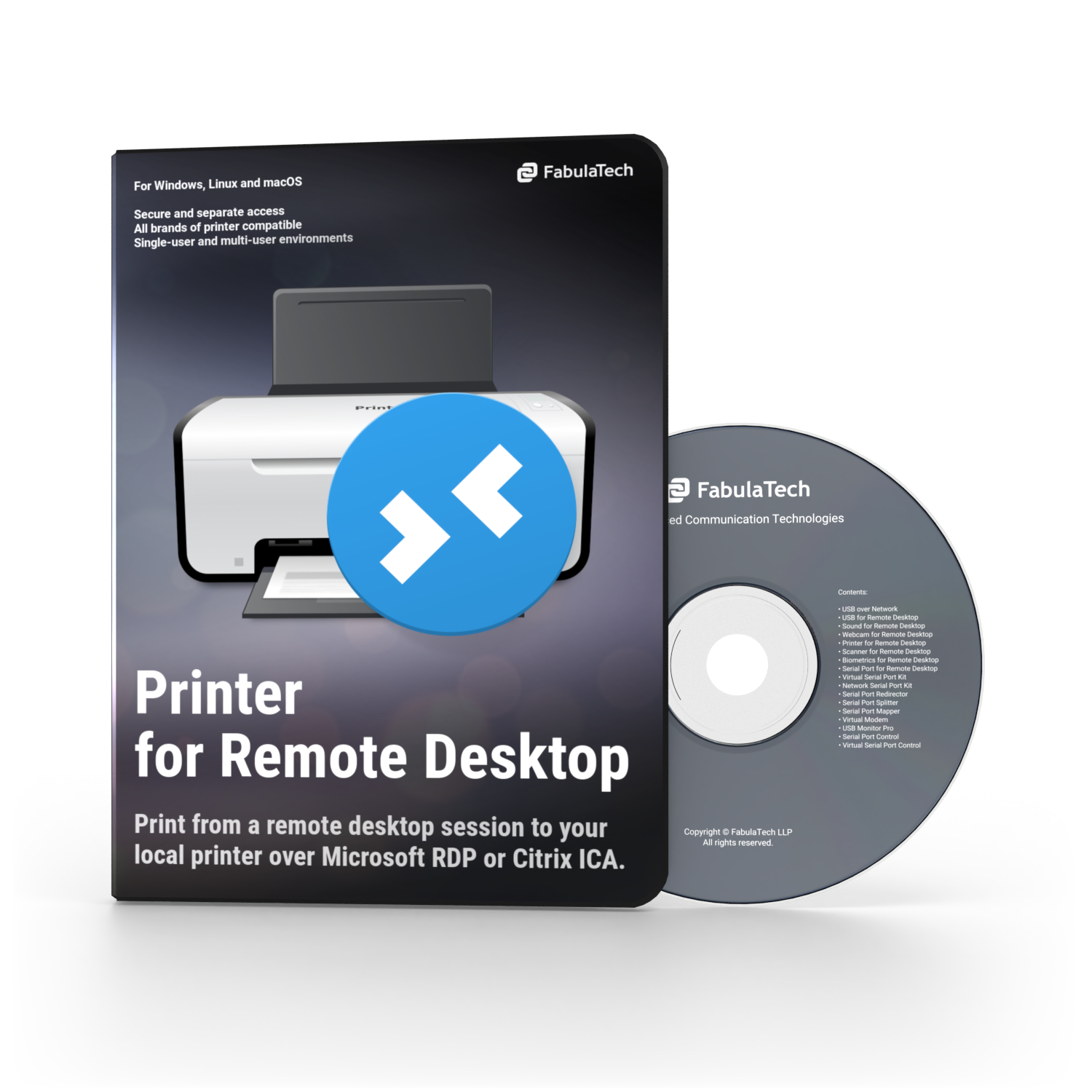 Printer for Remote Desktop Box and CD PNG 750x750