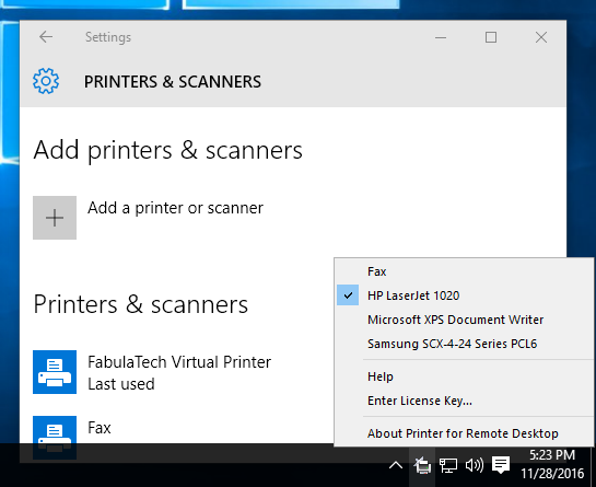 Printer for Remote Desktop screenshot